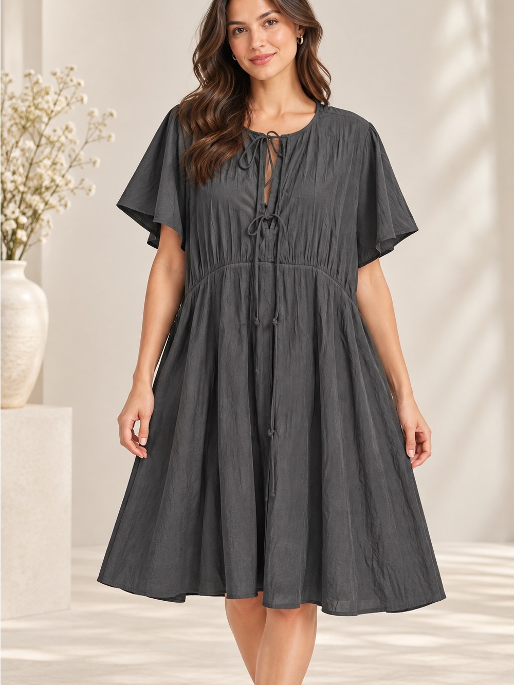 Universal Thread Black Tie Front Dress L